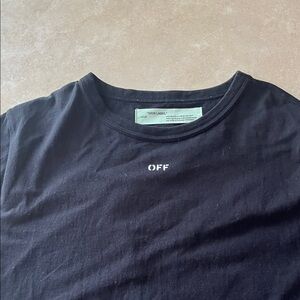 Off-White Black Tee with Mini White OFF Logo